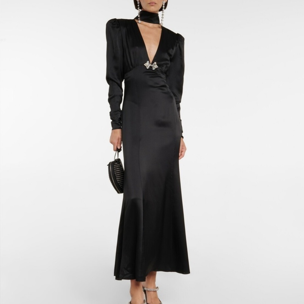Alessandra Rich Embellished silk satin gown